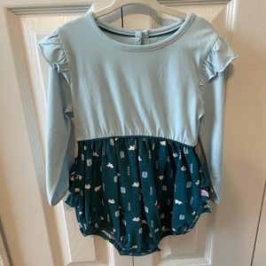 RuffleButts blue polar bear onesie size 2T
